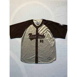 Vintage 212 NYC City Series USA Baseball Jersey Hip-Hop Y2K Brown Mens Size 2XL